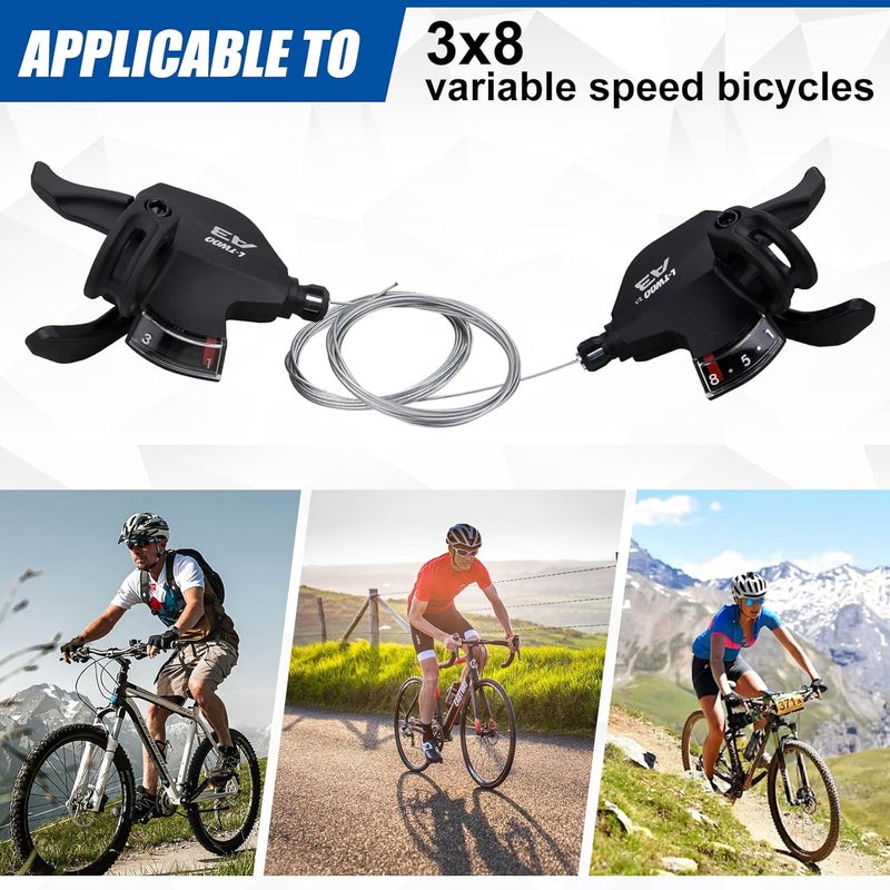 WEEROCK Bike Shifter Lever 24 Speeds 3x8 Thumb Gear Shift Lever for Mountain Bicycle - Image 4